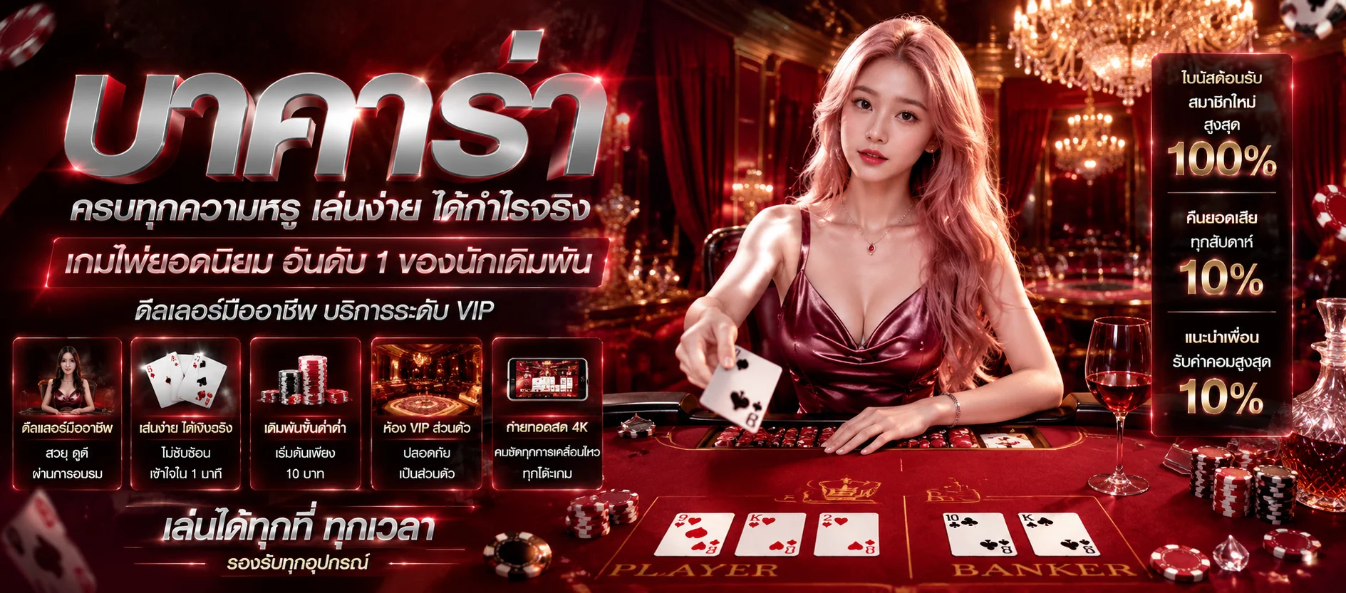 คาสิโนออนไลน์ KRADAO69 บาคาร่าสด รูเล็ต เสือมังกร ดีลเลอร์จริง